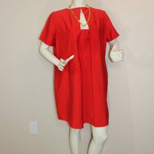 AMS Pure Collection red back zip short sleeve  2 pockets  Made in Spain size 12